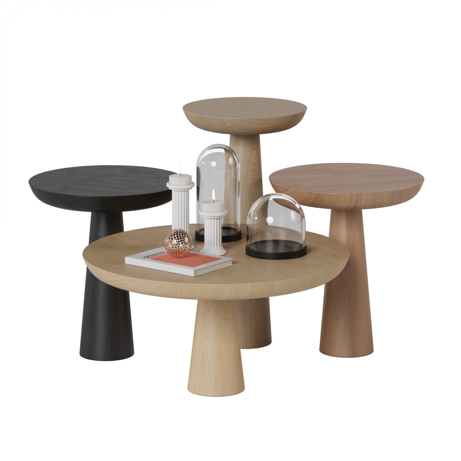 버섯 커피 테이블 3D 모델 .c4d .max .obj .3ds .fbx .stl .blend 