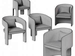 Cali chair collection with five different variations 3D Model