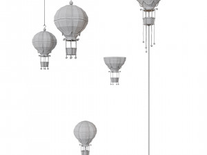 Flying balloon themed lamp collection Model 3D
