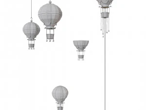 Flying balloon themed lamp collection 3D Model