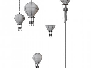 Flying balloon themed lamp collection Model 3D