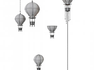 Flying balloon themed lamp collection 3D Model