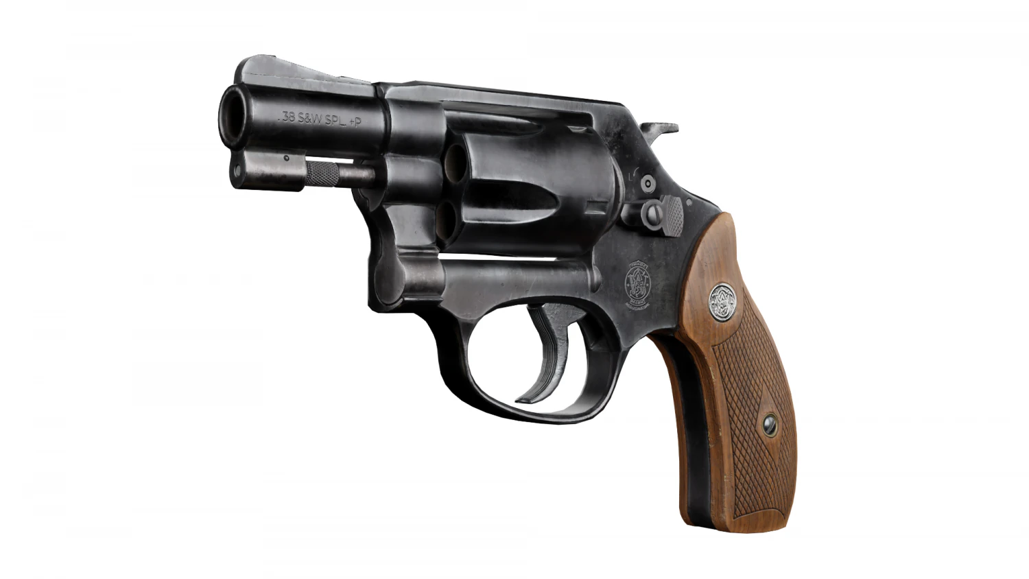 Smith and Wesson Model 36 Revolver 3D Model .c4d .max .obj .3ds .fbx .stl .blend 