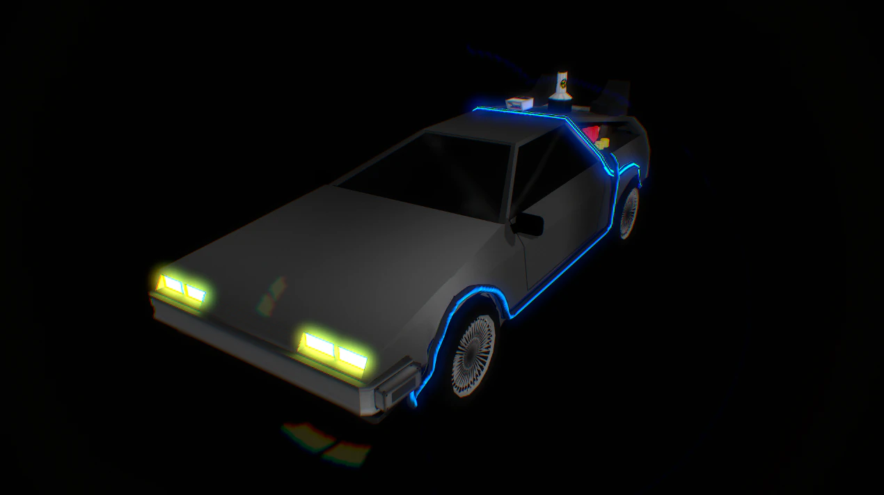 DeLorean 3D Model .c4d .max .obj .3ds .fbx .stl .blend 
