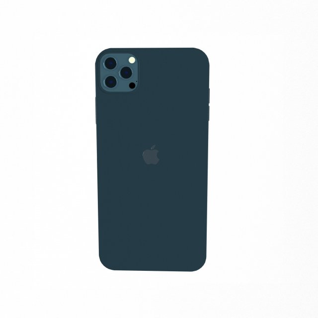 Apple iPhone Blue 3D Model .c4d .max .obj .3ds .fbx .stl .blend