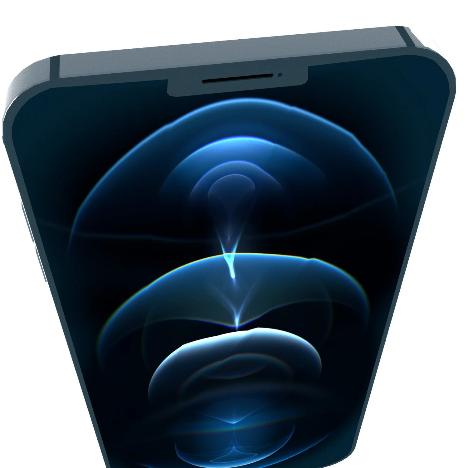 Apple iPhone Blue 3D Model .c4d .max .obj .3ds .fbx .stl .blend 