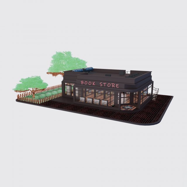 Book Store 3D 모델 .c4d .max .obj .3ds .fbx .stl .blend 