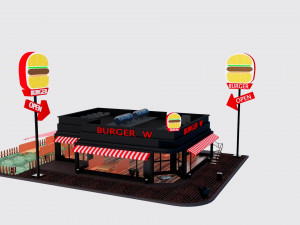 Burger Restaurant 3D Model