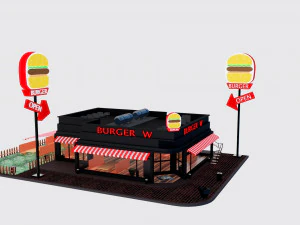 Restaurante de hamburguesas Modelo 3D