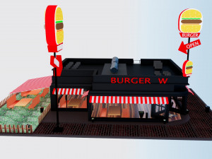 Burger Restaurant Modelo 3D