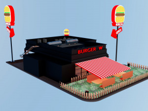 Burger Restaurant Modelo 3D