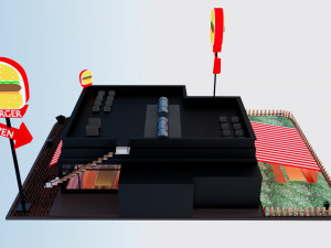 Burger Restaurant Modelo 3D