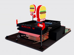 Burger Restaurant Modelo 3D