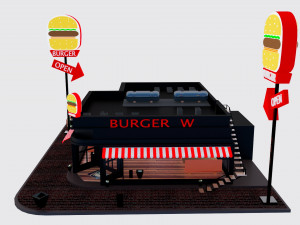 Burger Restaurant Modelo 3D