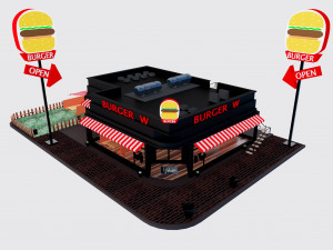 Burger Restaurant Modelo 3D