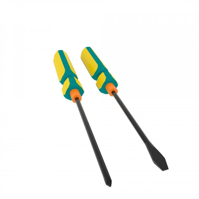 Screwdriver 3D Model .c4d .max .obj .3ds .fbx .stl .blend 