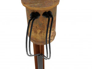 Listrik Kayu dan Saluran Telepon Model 3D