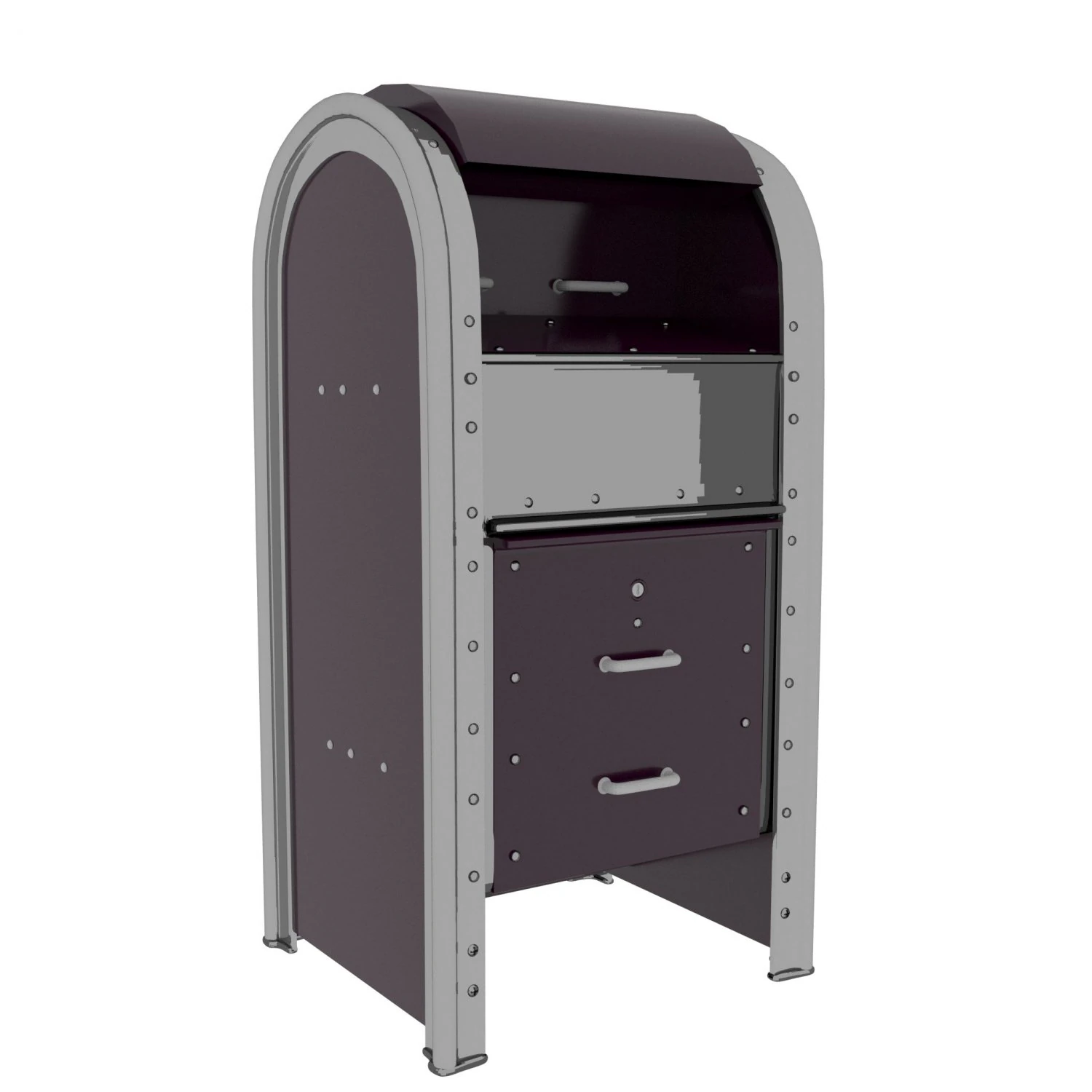 Trash Can and Mailbox 3D Model .c4d .max .obj .3ds .fbx .stl .blend 