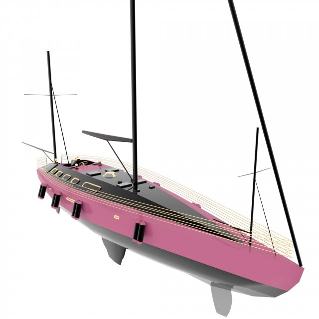 Luxury Yacht 3D Model .c4d .max .obj .3ds .fbx .stl .blend 