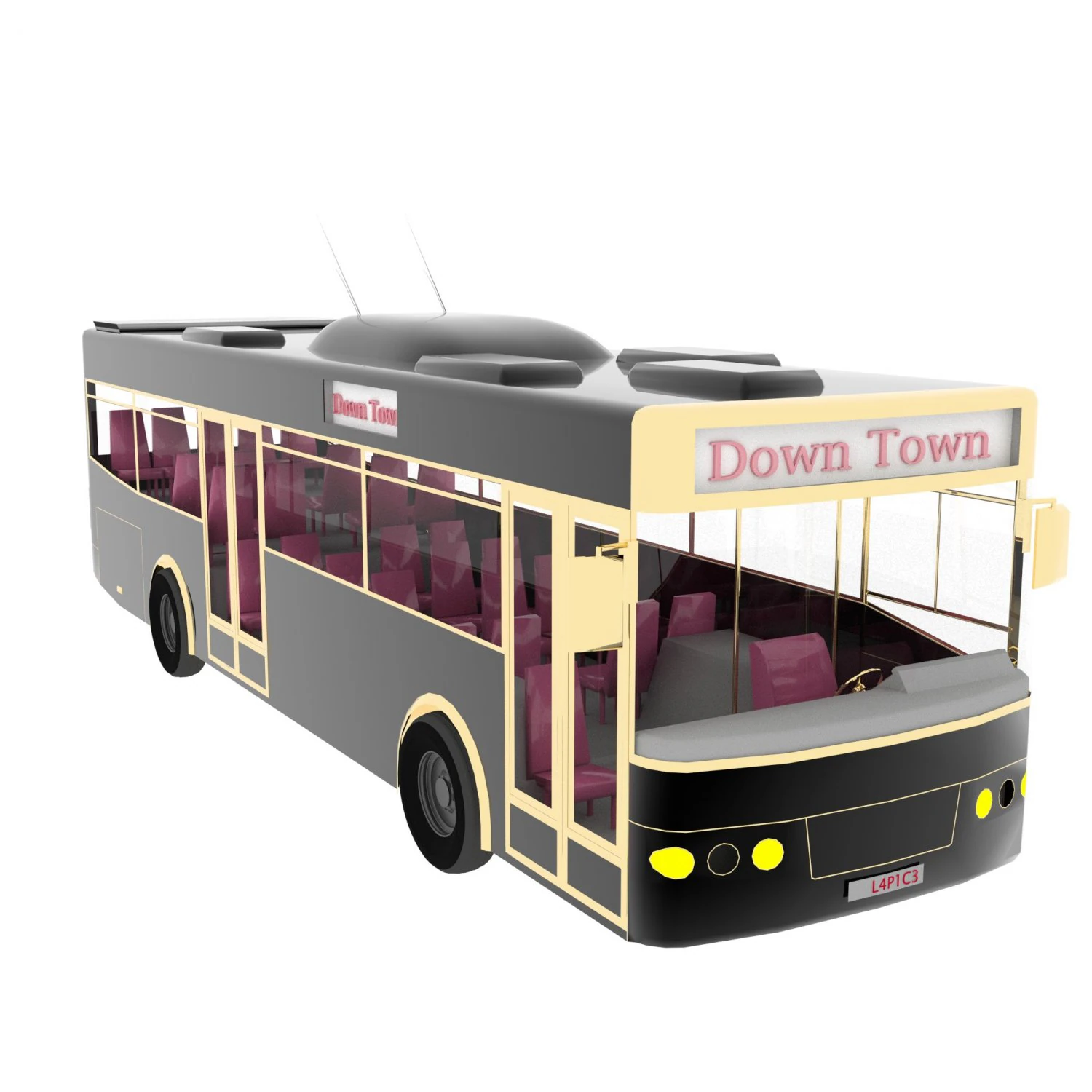 City Bus 3D Model .c4d .max .obj .3ds .fbx .stl .blend 