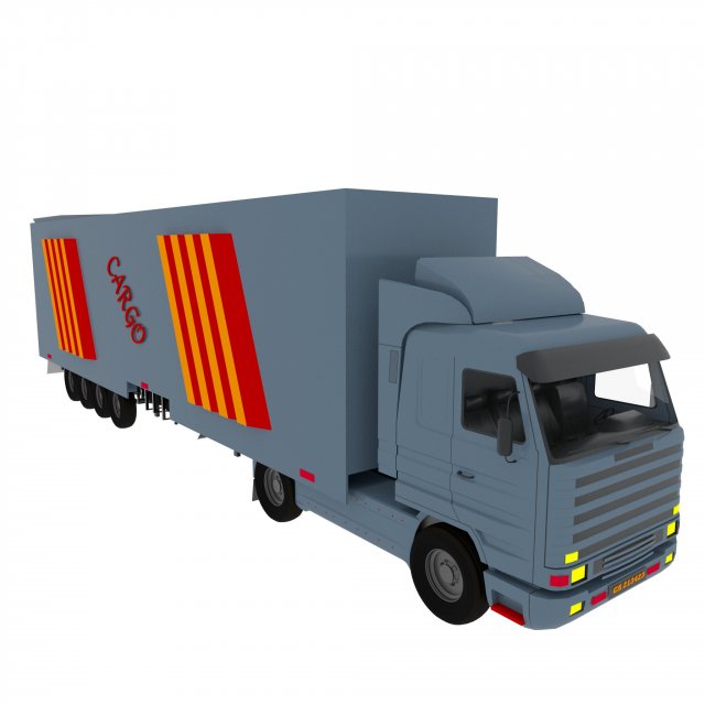 Long Truck 3D 模型 .c4d .max .obj .3ds .fbx .stl .blend 