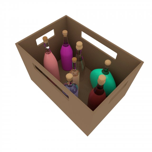 Bottles 3D Model .c4d .max .obj .3ds .fbx .stl .blend 