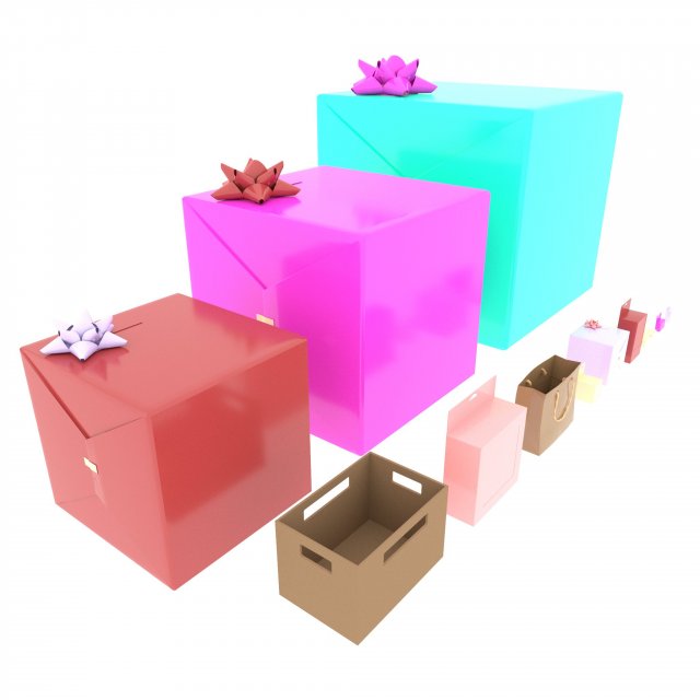 Boxes 3Dモデル .c4d .max .obj .3ds .fbx .stl .blend 