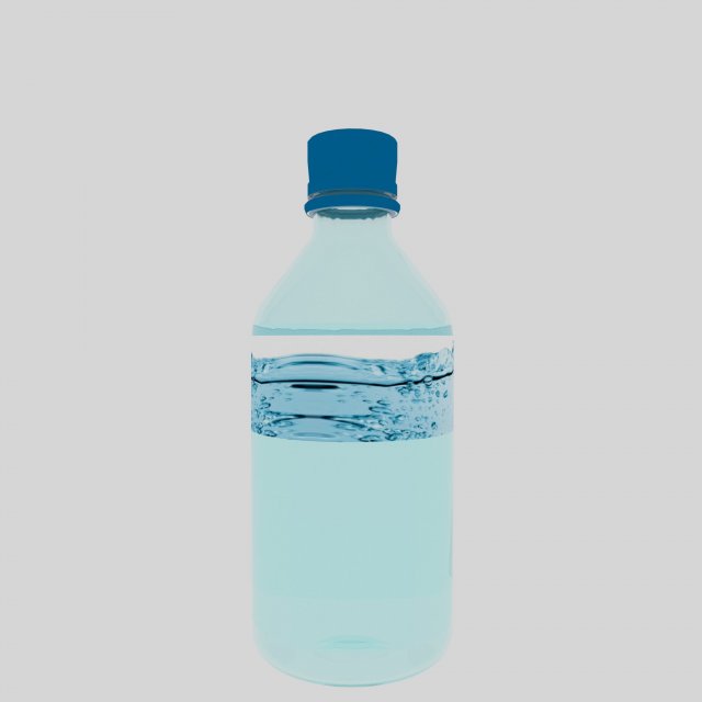 Plastic Water Bottle Model 3D .c4d .max .obj .3ds .fbx .stl .blend 