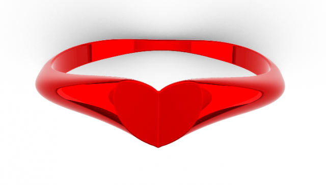 Red heart ring 3D 모델 .c4d .max .obj .3ds .fbx .stl .blend 