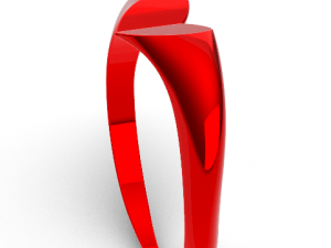 Red heart ring 3D 모델