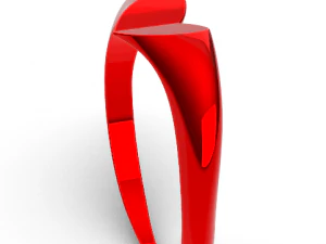Red heart ring 3D Model