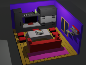 My living room real life Modèle 3D