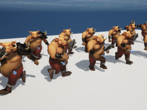 Pig warrior low-poly Low-poly 3D Model