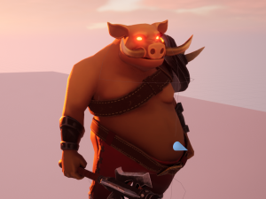 Pig warrior low-poly Low-poly Model 3D