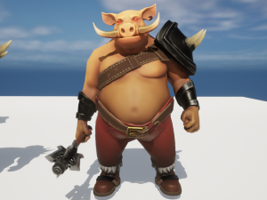 Pig warrior low-poly Low-poly Model 3D