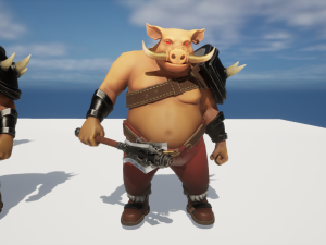 Pig warrior low-poly Low-poly Model 3D
