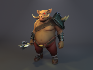 Pig warrior low-poly Low-poly Model 3D