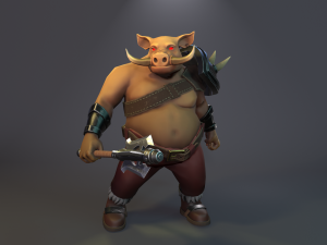 Pig warrior low-poly Low-poly Model 3D