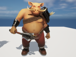 Pig warrior low-poly Low-poly Model 3D