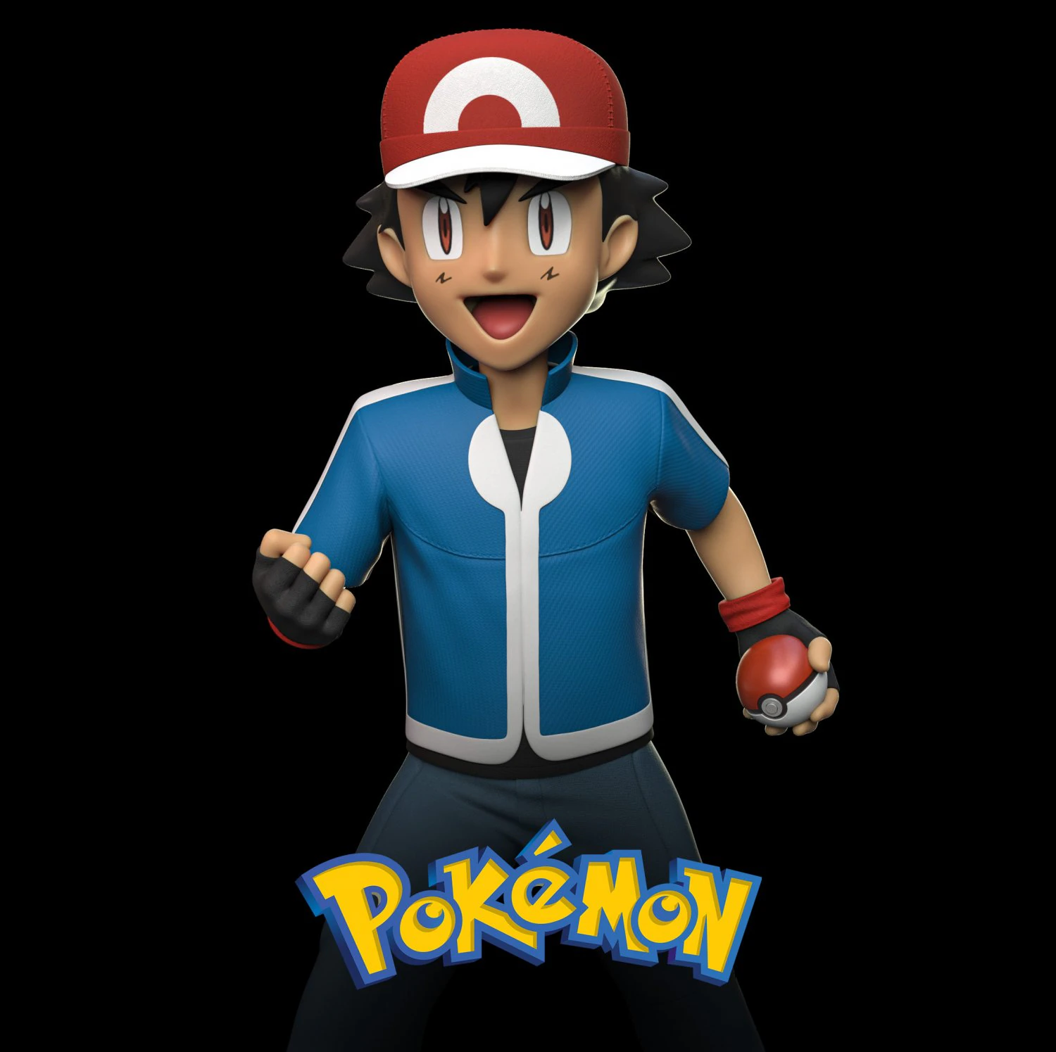 Pokemon - Ash Ketchum 3D Print Model .c4d .max .obj .3ds .fbx .stl .blend 