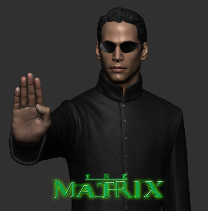 Neo - Keanu Reeves - Matrix 3D 打印模型 .c4d .max .obj .3ds .fbx .stl .blend