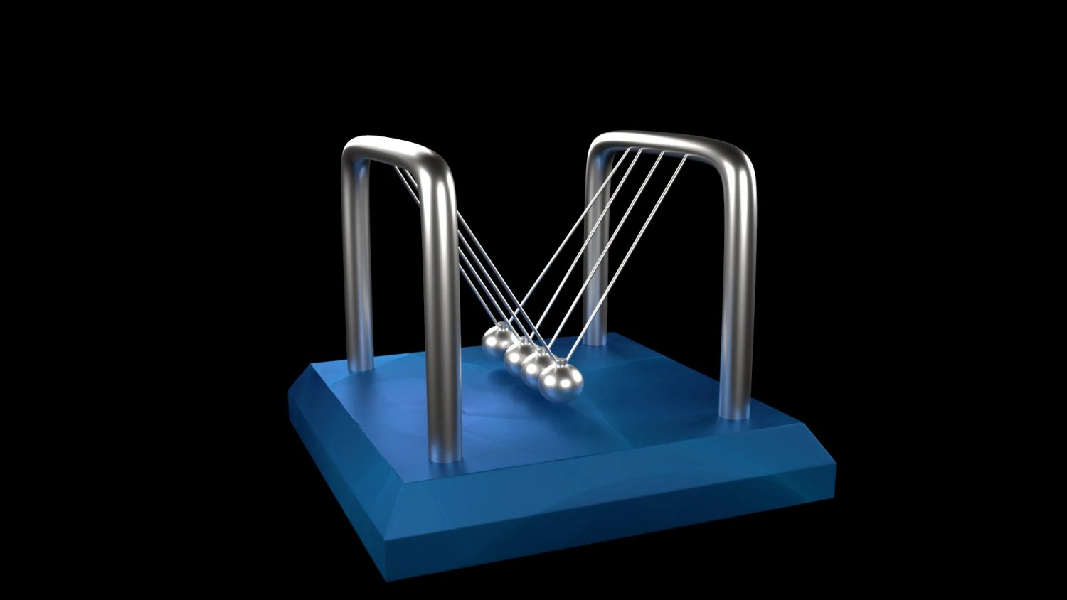 Table Pendulum Newton Balls 3D Model .c4d .max .obj .3ds .fbx .stl .blend
