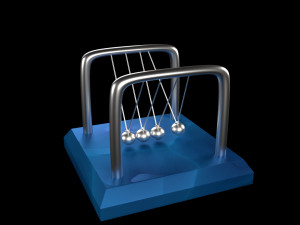 Table Pendulum Newton Balls 3D Model