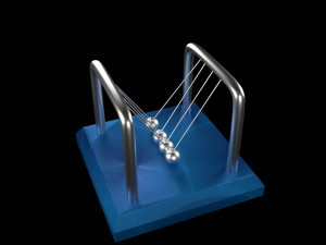 Table Pendulum Newton Balls 3D Model
