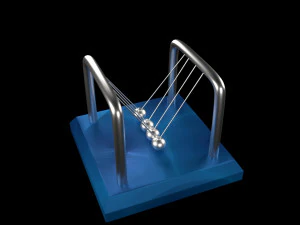 Table Pendulum Newton Balls 3D Model