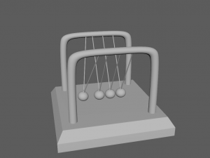 Table Pendulum Newton Balls 3D Model