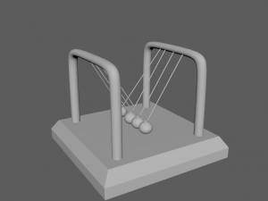 Table Pendulum Newton Balls 3D Model
