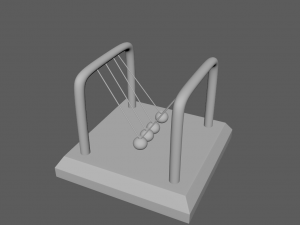 Table Pendulum Newton Balls 3D Model