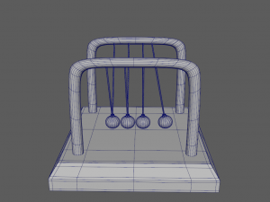 Table Pendulum Newton Balls 3D Model
