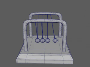 Table Pendulum Newton Balls 3D Model